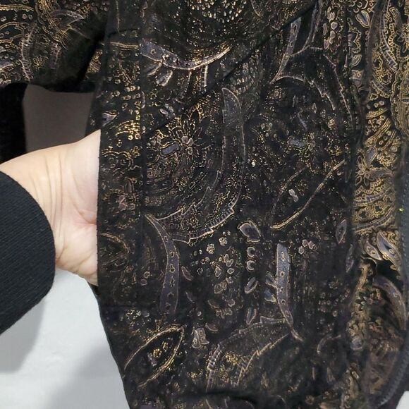 Vintage 1960s Radlee Patterned Leather Coat with Genuine Fox Fur Collar Sz M - Picture 6 of 16